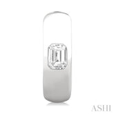 1/3 Ctw Bezel Set Emerald Cut Diamond Fashion Huggie Earrings in 14K White Gold